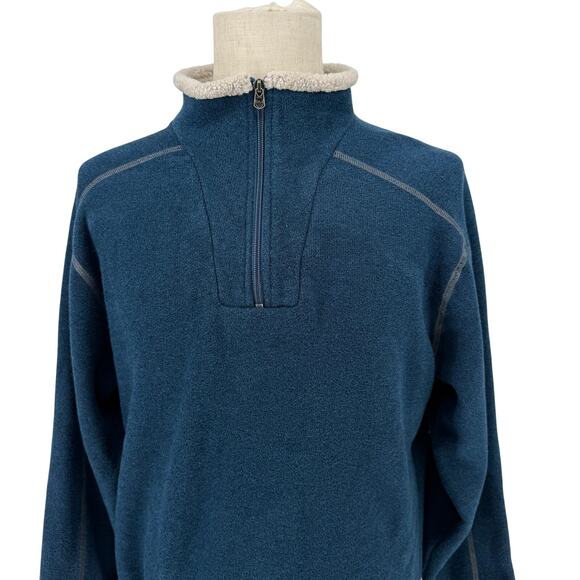KUHL Navy Blue Quarter Zip Fleece Jacket Men XL Gorpcore Hiking Outdoors Casual - Picture 4 of 10
